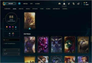 Conta prata 1 com 142 champs e 88 skins (MAIN ADC) - League of Legends LOL