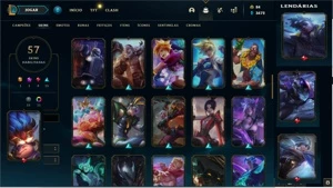 Conta LOL platina 4, 89 campões, faltando os mais recentes - League of Legends