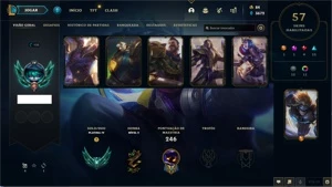 Conta LOL platina 4, 89 campões, faltando os mais recentes - League of Legends