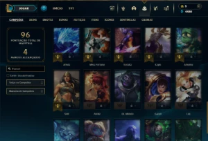 Mestre com 40 Champs e 17 Skins ( 185 PDL + 1355 RP ) - League of Legends LOL