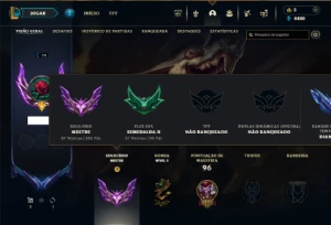 Mestre com 40 Champs e 17 Skins ( 185 PDL + 1355 RP ) - League of Legends LOL