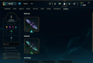 Mestre com 40 Champs e 17 Skins ( 185 PDL + 1355 RP ) - League of Legends LOL