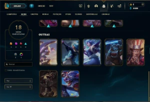 Mestre com 40 Champs e 17 Skins ( 185 PDL + 1355 RP ) - League of Legends LOL