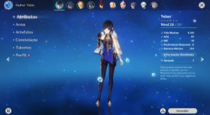Conta Iniciante Ar12 C/Yelan (User+Aniversário Livres - Genshin Impact