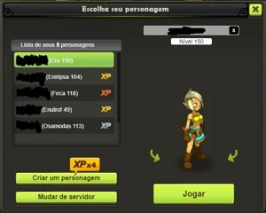CONTA CRA LVL 150 DOFUS TOUCH SERVER BRUTAS