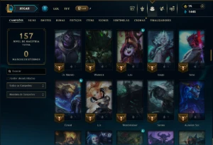 Ouro 4 com 110 Champs e 28 Skins +1 Prestigio da Lux - League of Legends LOL