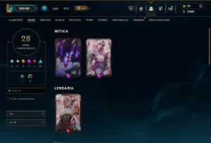 Ouro 4 com 110 Champs e 28 Skins +1 Prestigio da Lux - League of Legends LOL