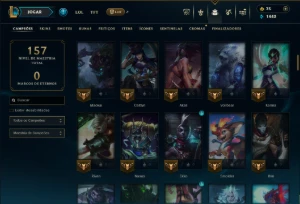 Ouro 4 com 110 Champs e 28 Skins +1 Prestigio da Lux - League of Legends LOL