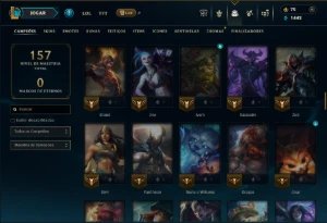 Ouro 4 com 110 Champs e 28 Skins +1 Prestigio da Lux - League of Legends LOL