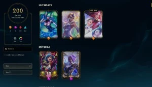 PLATINA 1 - 200 SKINS - League of Legends LOL
