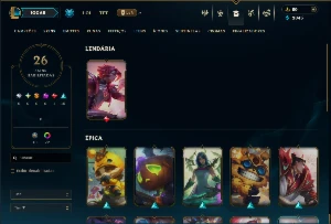 Esmeralda 4 com 75 Champs e 26 Skins +5 Vitoriosas - League of Legends LOL