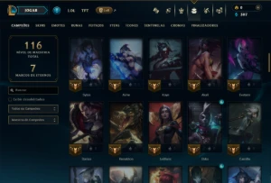 Esmeralda 1 com 85 Champs e 12 Skins - League of Legends LOL