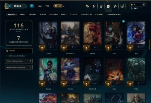 Esmeralda 1 com 85 Champs e 12 Skins - League of Legends LOL