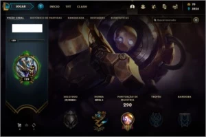 Conta de Lol, com 80 campeões e 34 skins - League of Legends