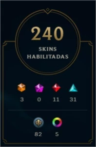 Skins ACC com 240+ - League of Legends LOL