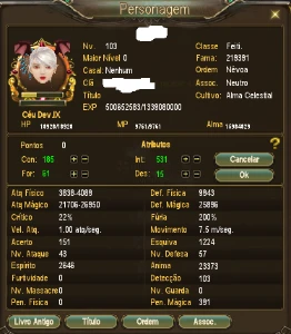 Conta Perfect World (LUG) Cassiopeia WF PW