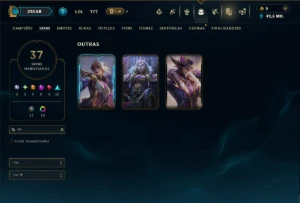 Unranked com 85 Champs e 37 Skins ( MID / ADC ) - League of Legends LOL