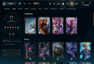 Unranked com 85 Champs e 37 Skins ( MID / ADC ) - League of Legends LOL
