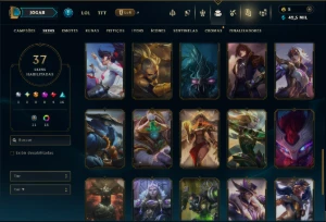 Unranked com 85 Champs e 37 Skins ( MID / ADC ) - League of Legends LOL