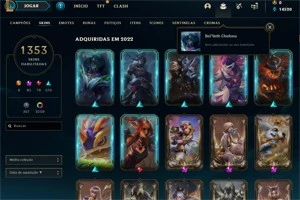 CONTA PARA COLECIONAR D2 1352 SKINS - League of Legends LOL
