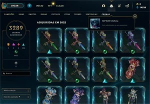 CONTA PARA COLECIONAR D2 1352 SKINS - League of Legends LOL