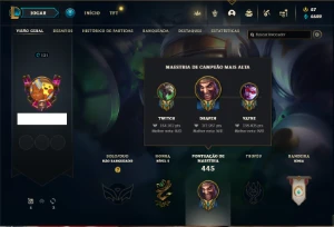 Conta Unranked com 121 Champs e 108 Skins ( MAIN ADC ) - League of Legends LOL