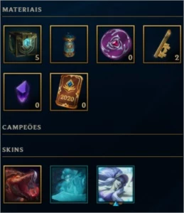 CONTA GOLD 1 54 CAMPEÕES 16 SKINS 20 REAIS. - League of Legends LOL