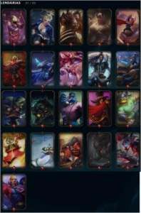 Conta LOL level 224 - Plat 4 - 46 emotes - 223 skin - League of Legends