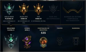 Conta LOL level 224 - Plat 4 - 46 emotes - 223 skin - League of Legends