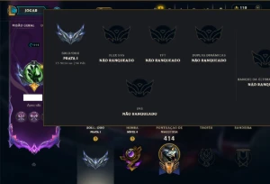 Prata 1 com TODOS os Champs e 151 Skins ( MID / ADC / JG )
