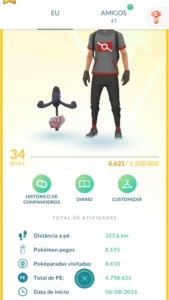 Conta Pokémon GO lvl 34 muito boa