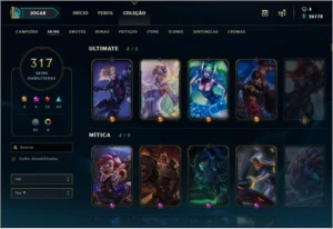 CONTA DE LOL DIAMANTE 3 - 317 SKINS TODOS OS CHAMPS - League of Legends