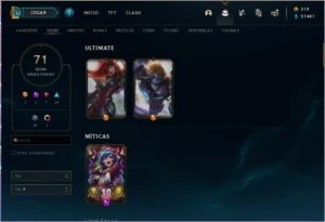 Conta Lol Gold 2, email ok, 71 skins (ultimate), honra 4,2/3 - League of Legends