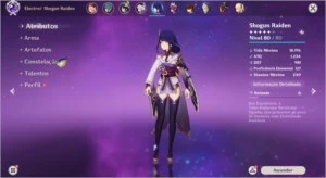 Hu tao / Venti / Raiden - AR 54 / 5 personagens 5* - Genshin Impact