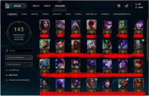 CONTA LOL OURO/GOLD 4 FLEX E SOLO/DUO 55 CAMPEÕES - League of Legends
