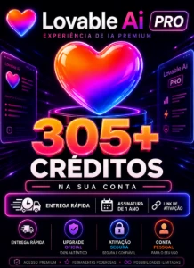 Lovable Pro Lite + 304 Creditos - Inteligência Artificial