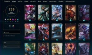 Conta Full Acesso Lvl 212 Platina 4 | 129 Skins | 5 Miticas - League of Legends LOL