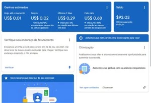 Conta aprovada do AdSense com $89,80 USD com PIN sem strikes - Serviços Digitais