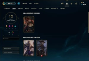 CONTA UNRANKED (EX PLATINA2), 12 SKINS E 42 CHAMPS - League of Legends LOL