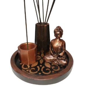 Conjunto incensário Zen de gesso com 4 peças - Artesanato e Personalizados
