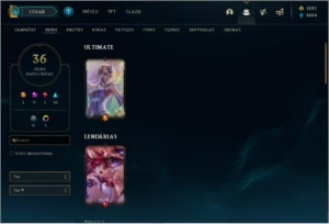 CONTA LOL COM 1K DE RP, SKIN ULTIMATE E PONTOS DE PRESTÍGIO - League of Legends