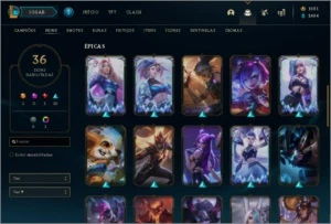 CONTA LOL COM 1K DE RP, SKIN ULTIMATE E PONTOS DE PRESTÍGIO - League of Legends