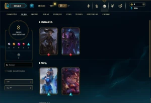 Bronze 2 com 50 Champs e 8 Skins - League of Legends LOL