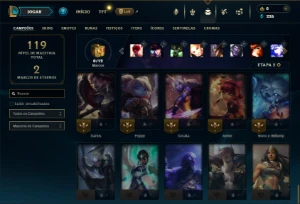 Bronze 2 com 50 Champs e 8 Skins - League of Legends LOL