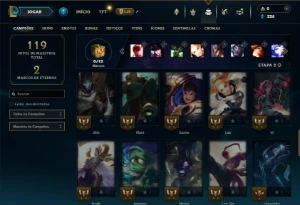 Bronze 2 com 50 Champs e 8 Skins - League of Legends LOL