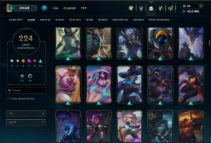 Esmeralda 3 com TODOS os Champs e 224 Skins +13 Vitoriosas - League of Legends LOL