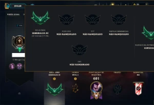 Esmeralda 3 com TODOS os Champs e 224 Skins +13 Vitoriosas - League of Legends LOL