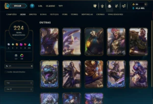Esmeralda 3 com TODOS os Champs e 224 Skins +13 Vitoriosas - League of Legends LOL