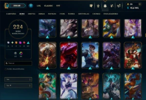 Esmeralda 3 com TODOS os Champs e 224 Skins +13 Vitoriosas - League of Legends LOL