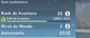 Conta Ar25 Com Hutao, Xiao E Yelan - Genshin Impact